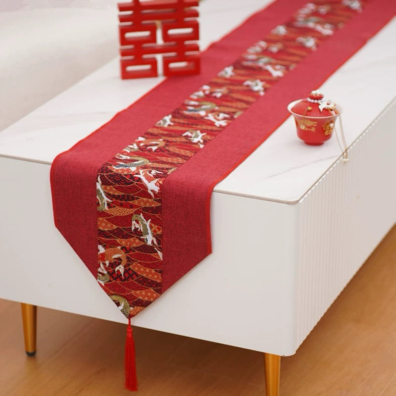 Table Runner Aesthetic Kyoto - Taplak Meja Panjang CNY