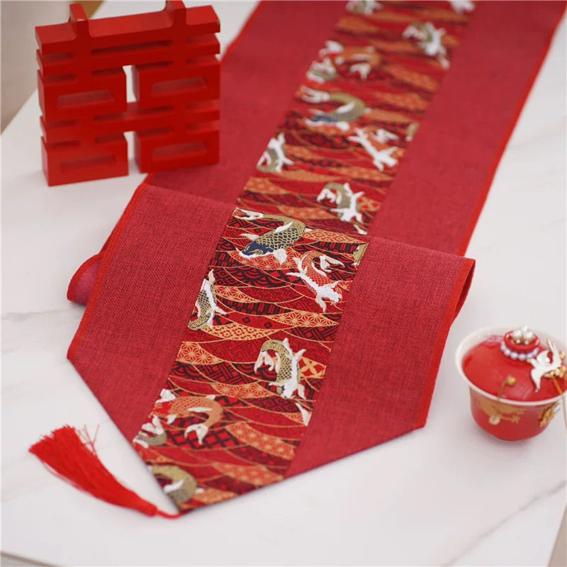 Table Runner Aesthetic Kyoto - Taplak Meja Panjang CNY