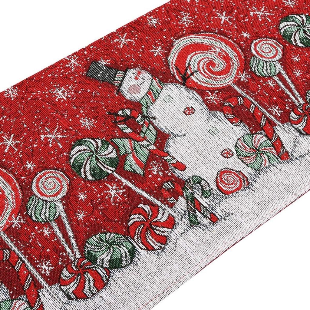 Taplak Meja Dekorasi Natal | Table Runner Christmas Snowman