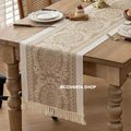 Table Runner Raya - Taplak Meja Makan Linen Estetik Motif Raya | Alas Meja Tamu Minimalis