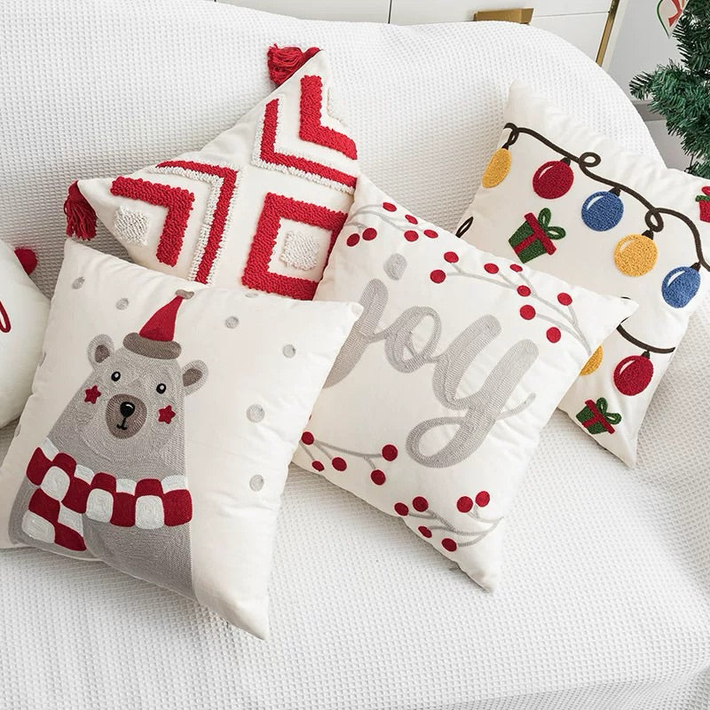 Sarung Bantal Sofa Natal | Cover Sarung Bantal Kursi Motif Natal 45x45 Dekorasi Christmas