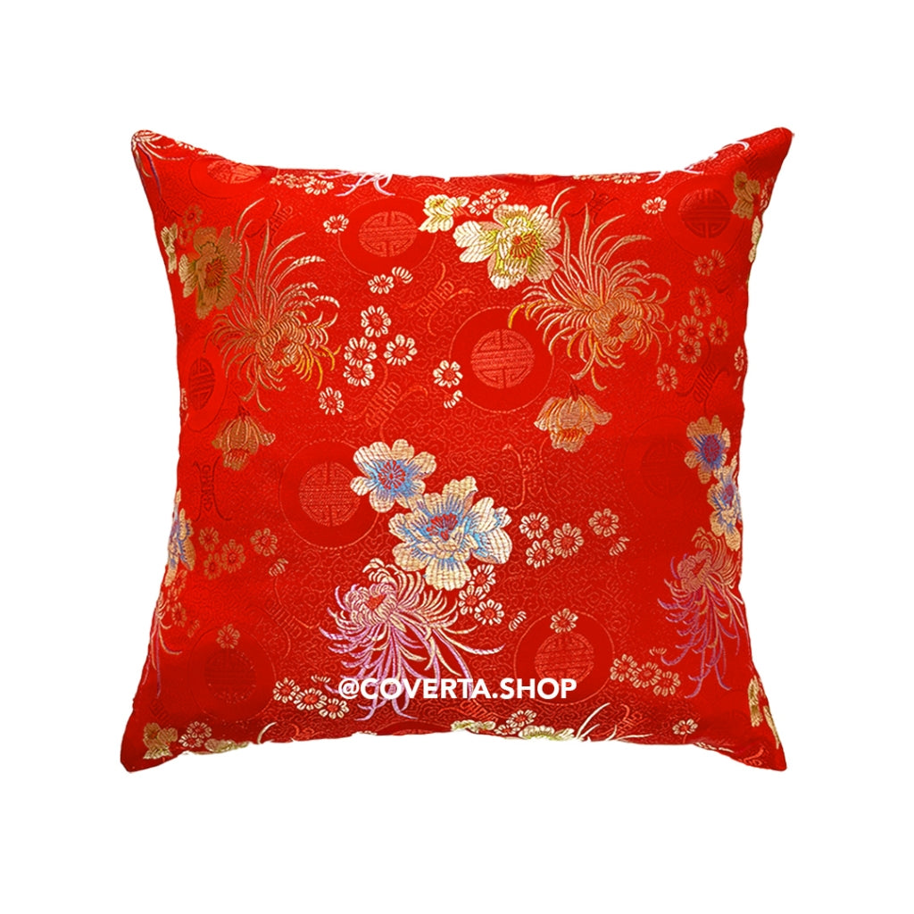 Sarung Bantal 45x45 cm Sofa Imlek Motif Merah Emas Elegan – Dekorasi Rumah Tahun Baru