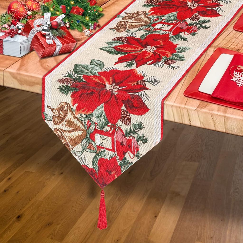 Taplak Meja Dekorasi Natal | Table Runner Christmas Snowman