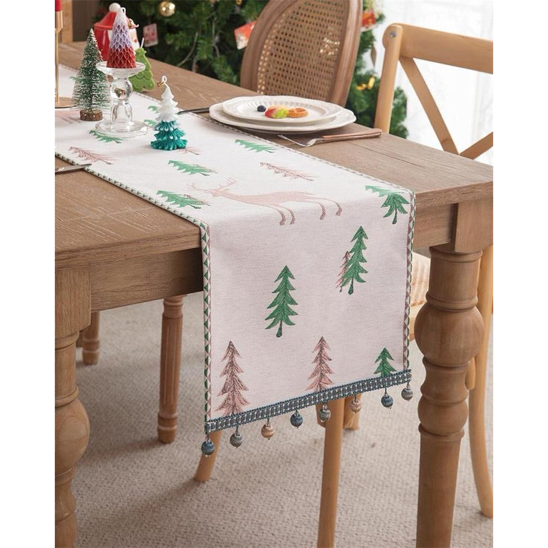 Taplak Meja Natal Terbaru | Table Runner Christmas Tree Premium Tenun Defect