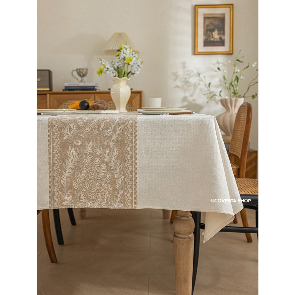 Taplak Meja Makan Raya - Taplak Meja Makan Linen Estetik Motif Raya | Alas Meja Makan Minimalis