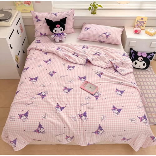 Badcover set 160x200 180x200 200x200 Katun Motif Labubu Sanrio Hello Kitty Cinnamorol Kuromi My Melody