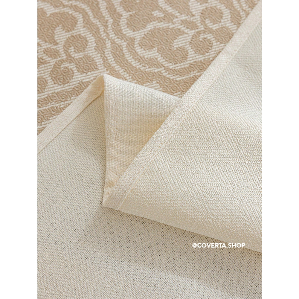 Taplak Meja Makan Raya - Taplak Meja Makan Linen Estetik Motif Raya | Alas Meja Makan Minimalis