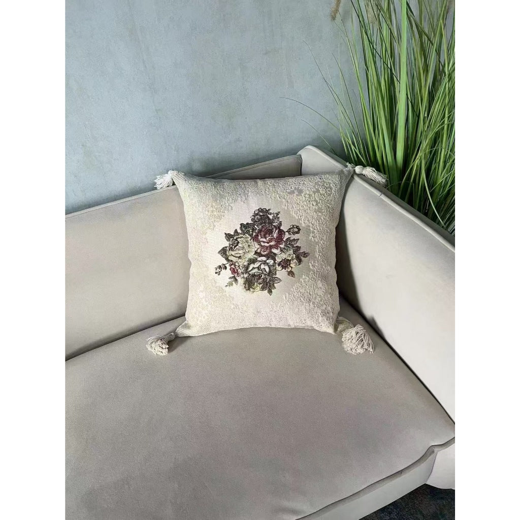 Sarung Bantal Sofa Mewah Motif Classic Floral PREMIUM - Cover Bantal 45x45cm Elegan