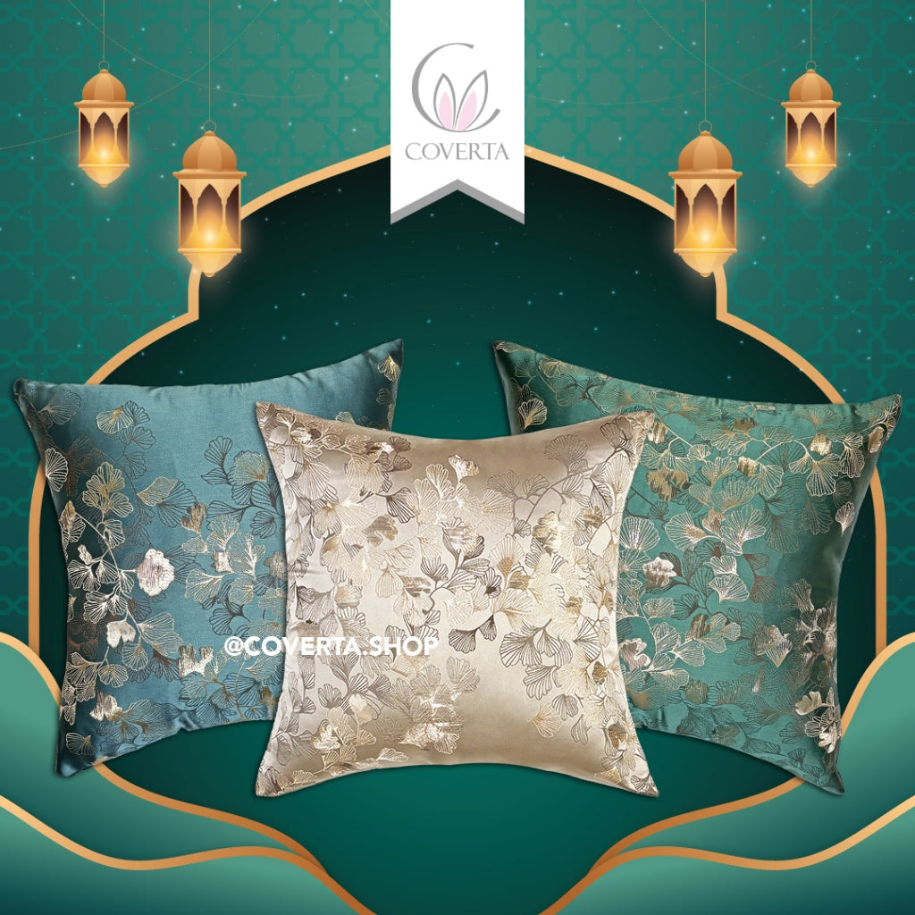 Sarung Bantal 45x45 cm Sofa Motif Ginkgo – Dekorasi Rumah Idul Fitri