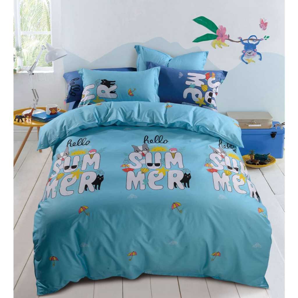 Sprei Set Tanpa Bed Cover Katun Jepang | Seprei Tanpa Bedcover Cotton Japan