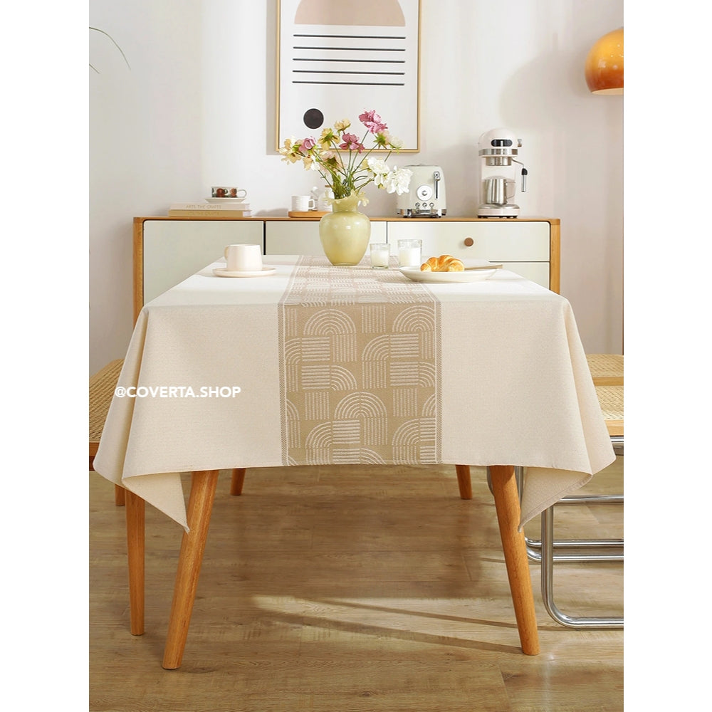 Taplak Meja Makan Raya - Taplak Meja Makan Linen Estetik Motif Raya | Alas Meja Makan Minimalis