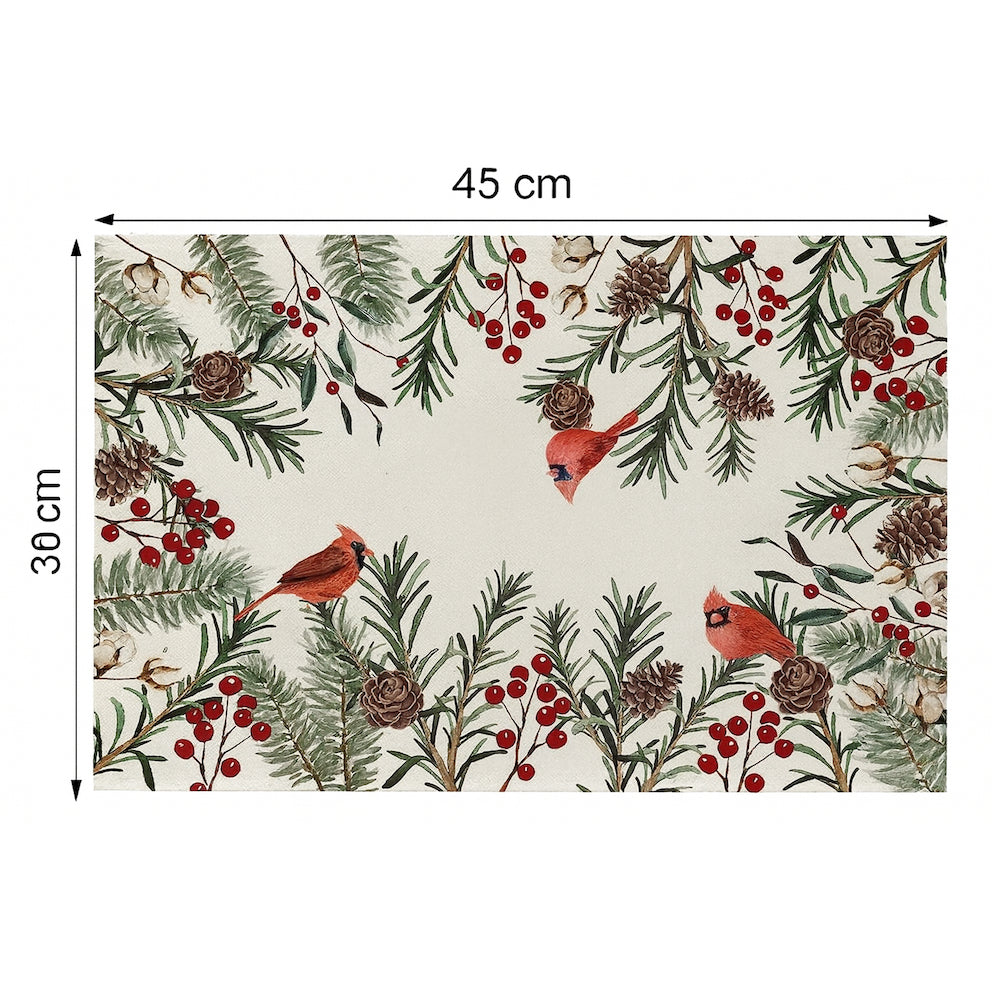 Tatakan Alas Piring Meja Makan Placemat Christmas Motif Nutcracker Dekorasi Natal