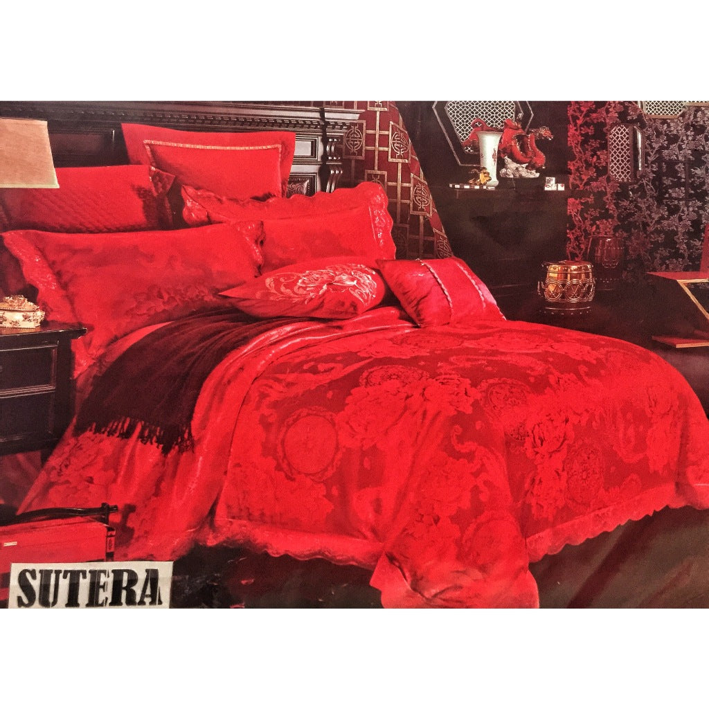 Bed Cover Pengantin Sutera Silk Import  - Extra King Size 200x200x40cm