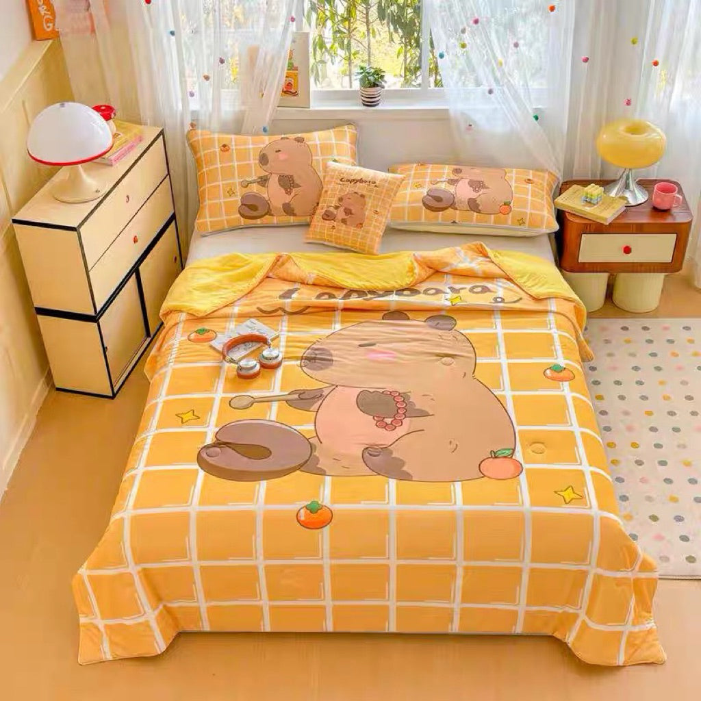 Selimut Dingin Bahan Cool Silk 150x200cm Super Lembut Sejuk Anti Gerah Motif Ariel Elsa Spiderman