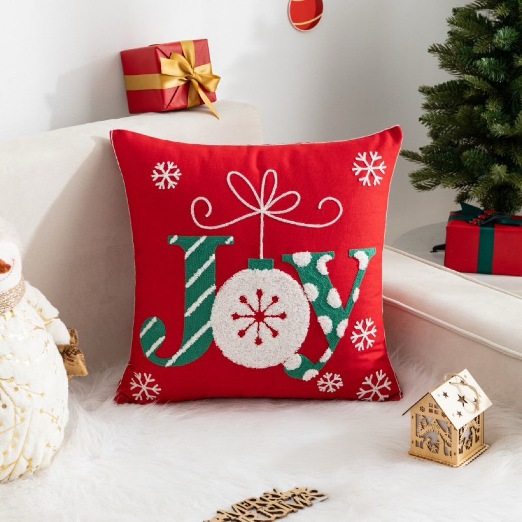 COVER Sarung Bantal Sofa Natal 45x45 cm Motif Christmas Bordir Premium