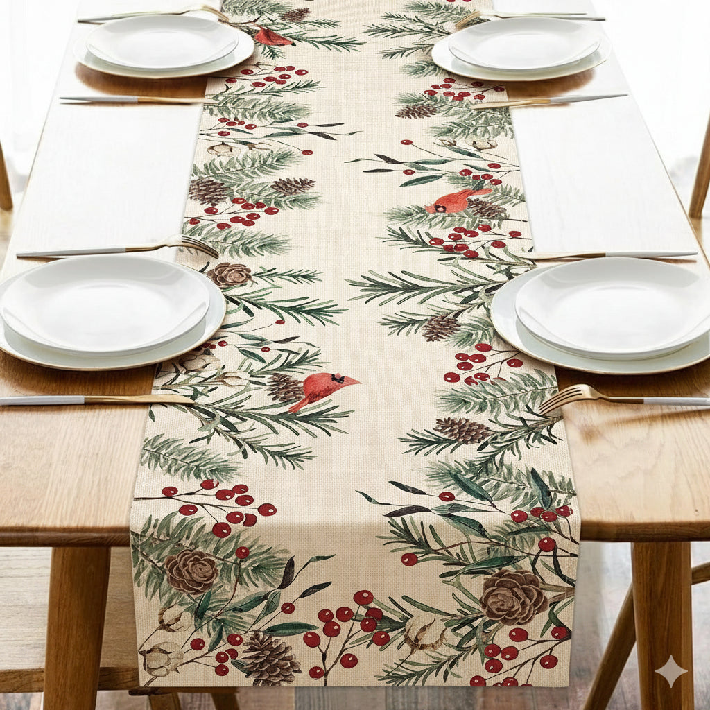 Taplak Meja Natal Printed - Table Runner Christmas