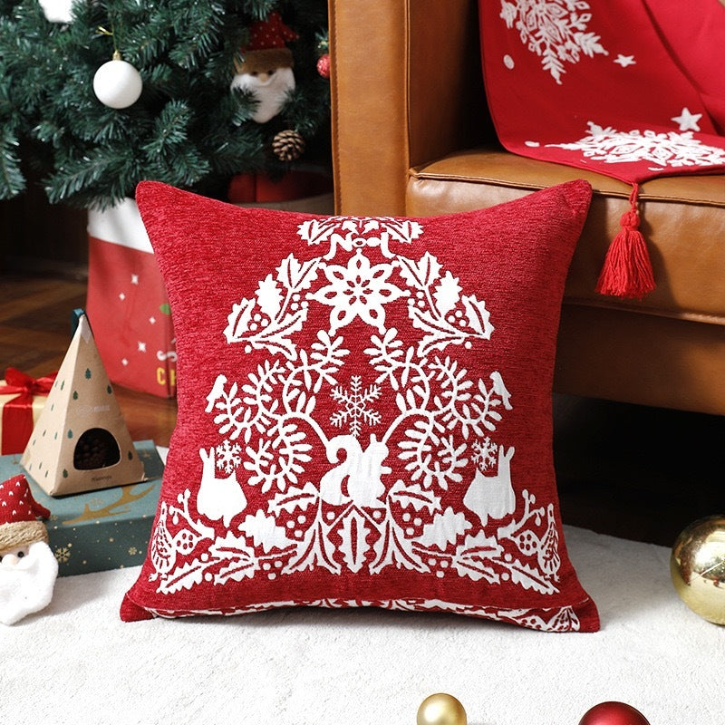 Sarung Bantal Kursi Sofa Christmas Natal 45x45cm Motif Snowman Premium Series