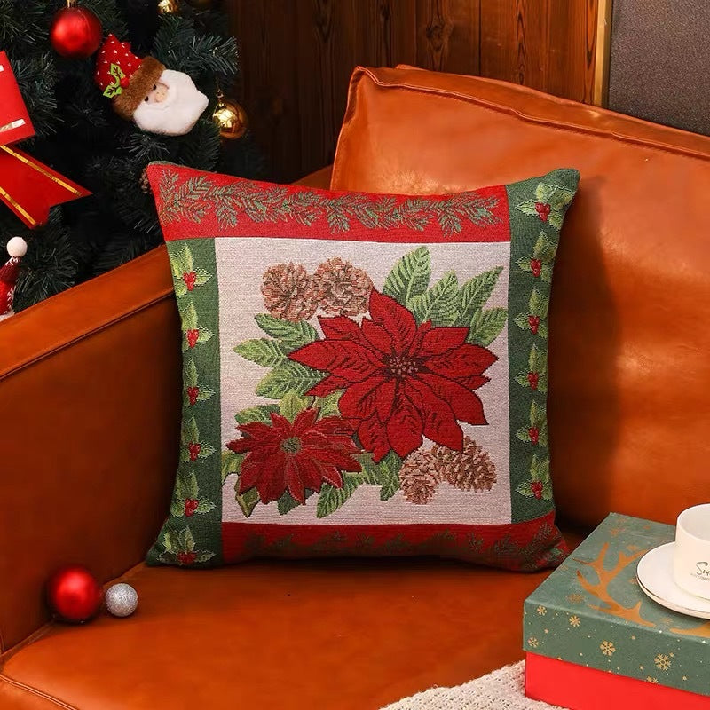 Sarung Bantal Kursi Sofa Christmas Natal 45x45cm Motif Snowman Premium Series