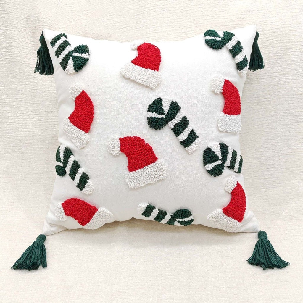 Sarung Bantal Natal Bordir Premium - Hiasan Sofa & Kursi Dekorasi Christmas 45x45cm