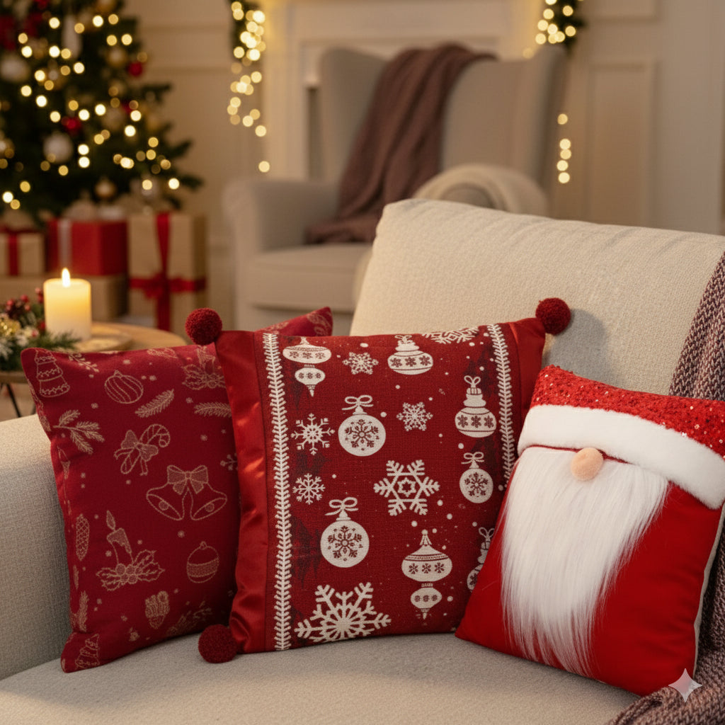 Sarung Bantal Sofa Christmas Dekorasi Natal Ruang Tamu 45X45CM