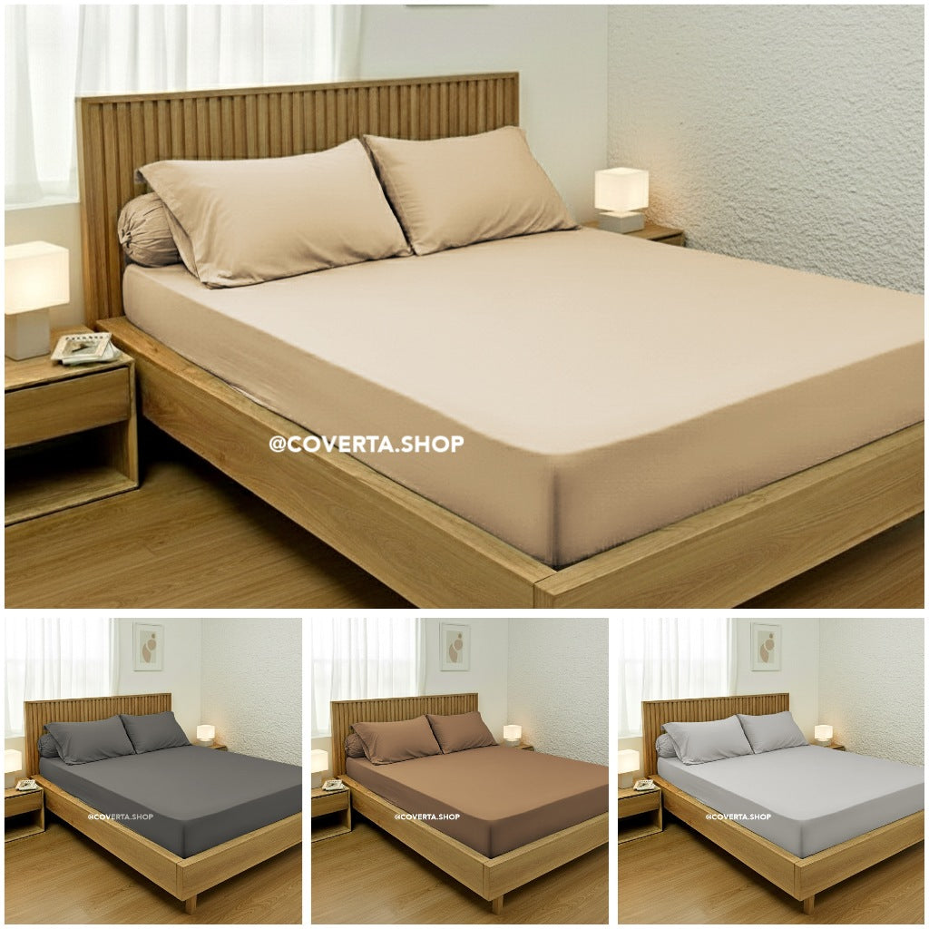 Sprei Hotel Polos Warna Katun 160/180/200x200x30cm
