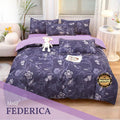 Bedcover Set Katun Motif Bunga 160/180/200x200x30cm