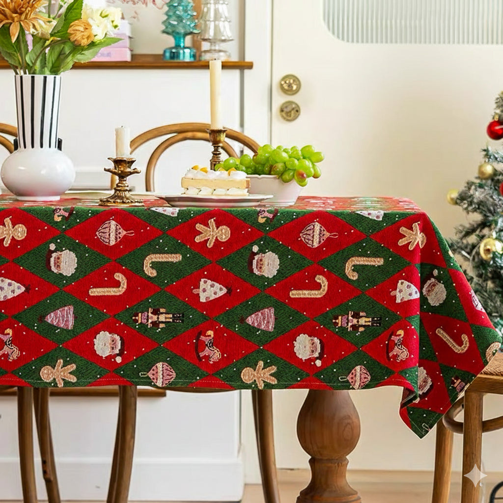 Taplak Meja Makan Natal Alas Meja Makan Kain Dekorasi Christmas