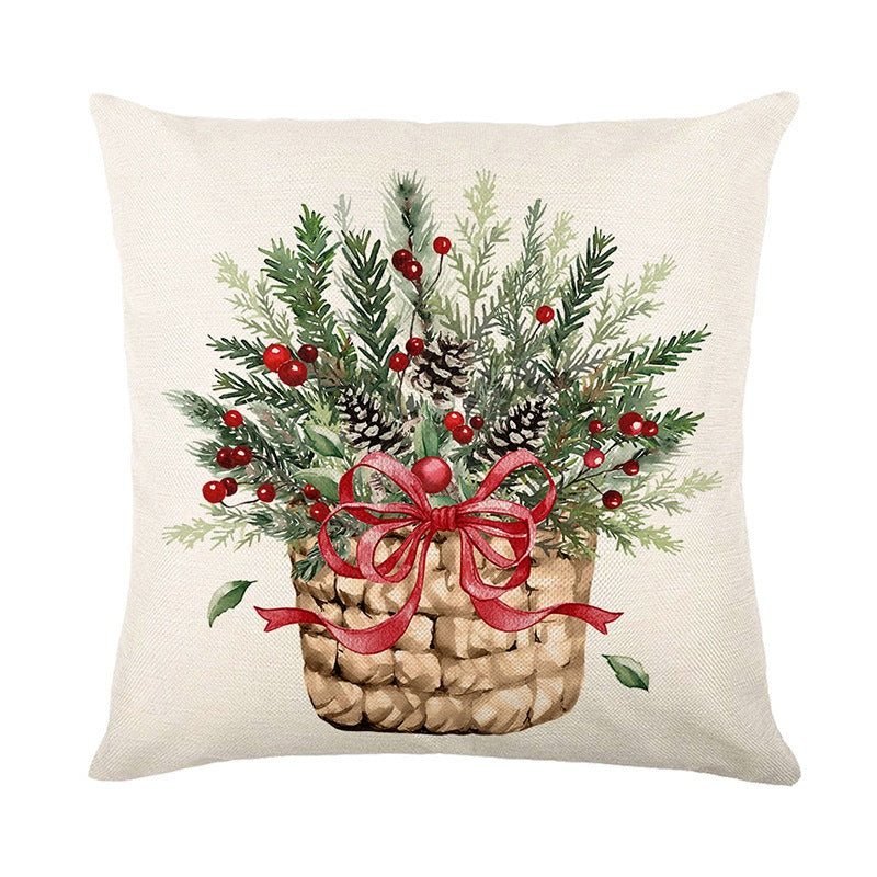 Sarung Bantal Sofa Natal Christmas | Sarung Bantal Hias Dekorasi Natal 45x45cm