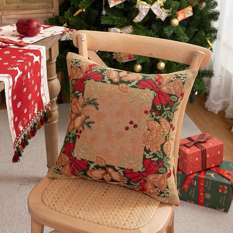 Sarung Bantal Kursi Sofa Christmas Natal 45x45cm Motif Snowman Premium Series