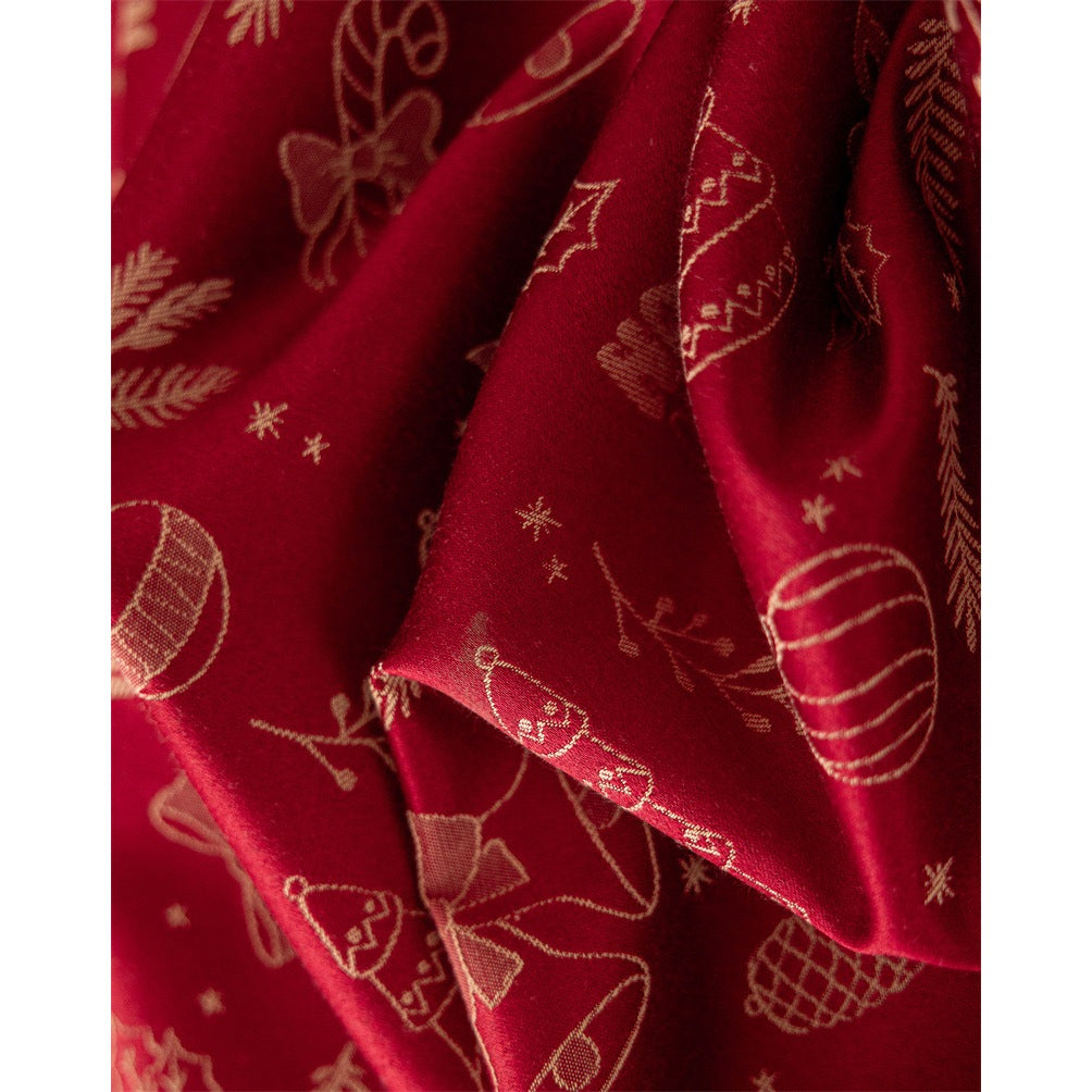 Table Runner Natal Christmas Doodle - Taplak Meja Panjang Estetik Dekorasi Natal