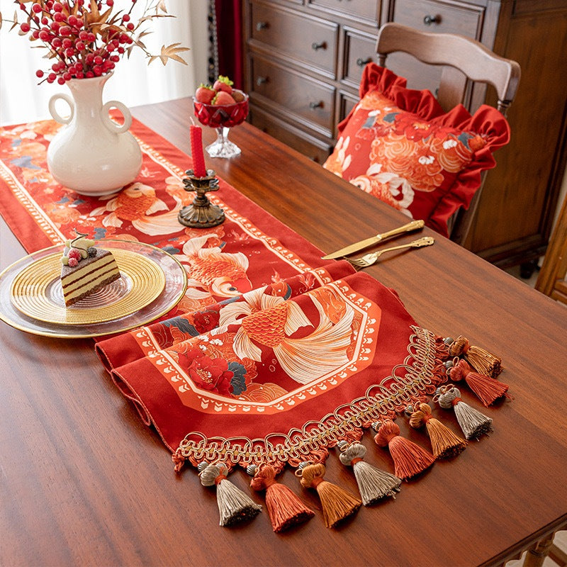 Taplak Meja Imlek Premium Table Runner Series Motif Estetik Dekorasi Rumah Material Premium Tebal Awet Cocok untuk Meja Panjang Makan Tamu