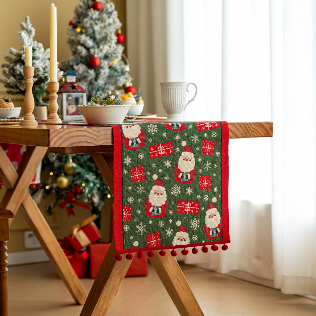 Table Runner Natal | Taplak Meja Panjang Hiasan Meja Christmas Santa Pohon Natal
