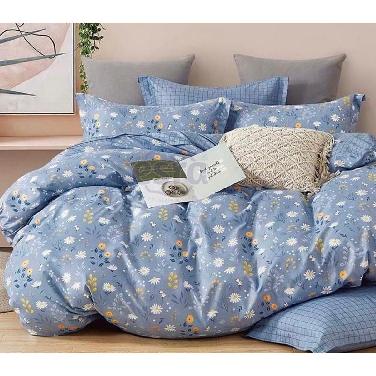 Bedcover Set Katun Motif Bunga 160/180/200x200x30cm