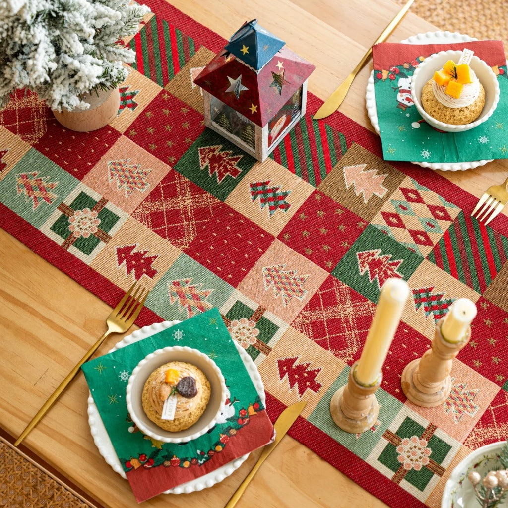 Table Runner Natal | Taplak Meja Panjang Hiasan Meja Christmas Santa Pohon Natal
