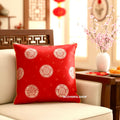 Sarung Bantal Sofa Imlek 45x45cm - Cushion Cover Merah Golden Dynasty Dekorasi Ruang Tamu CNY