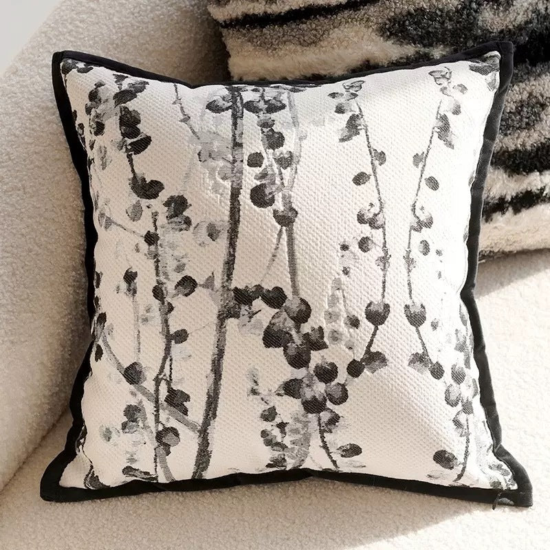Sarung Bantal Sofa Minimalis Hitam Putih Monochrome – Cushion Cover Motif Modern Scandinavian
