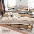 Set Bedcover Katun King Size 180x200x30cm Motif Kombinasi