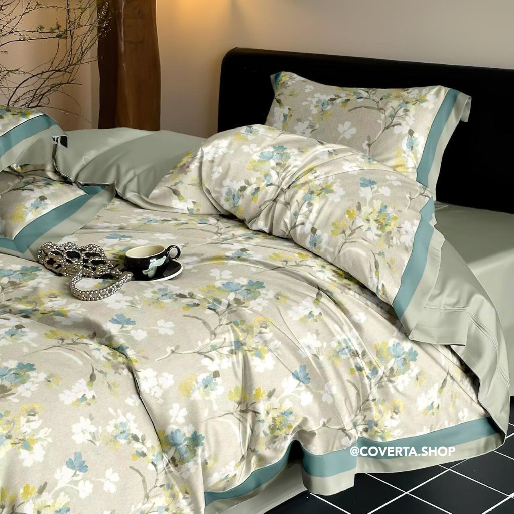 Bedcover Set + Sprei TENCEL Lyocell Tinggi 40cm 60s Isi Microfiber