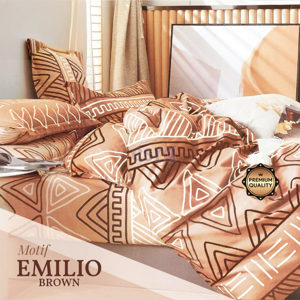 Bed Cover Set Katun Motif Minimalis 160/180/200x200x30cm