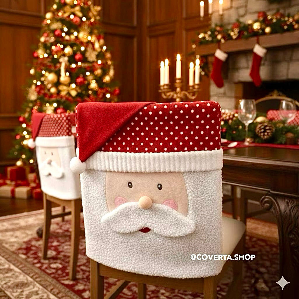 Cover Kursi Natal Premium Santa | Sarung Kursi Christmas Dekorasi Rumah