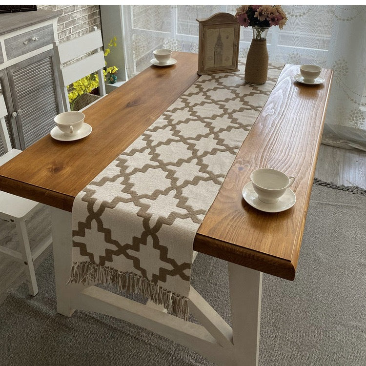 Table Runner Rumbai Tenun Heritage | Taplak Meja Panjang Elegan