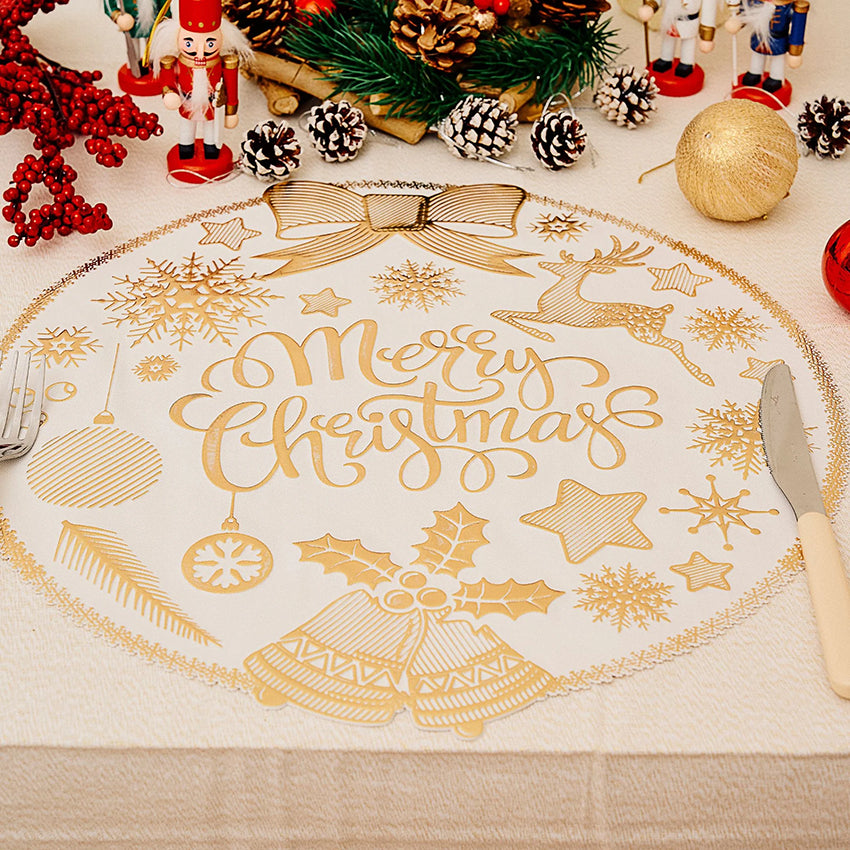 Alas Meja Natal Merry Christmas Premium | Placemat Natal Aksesori Meja Xmas