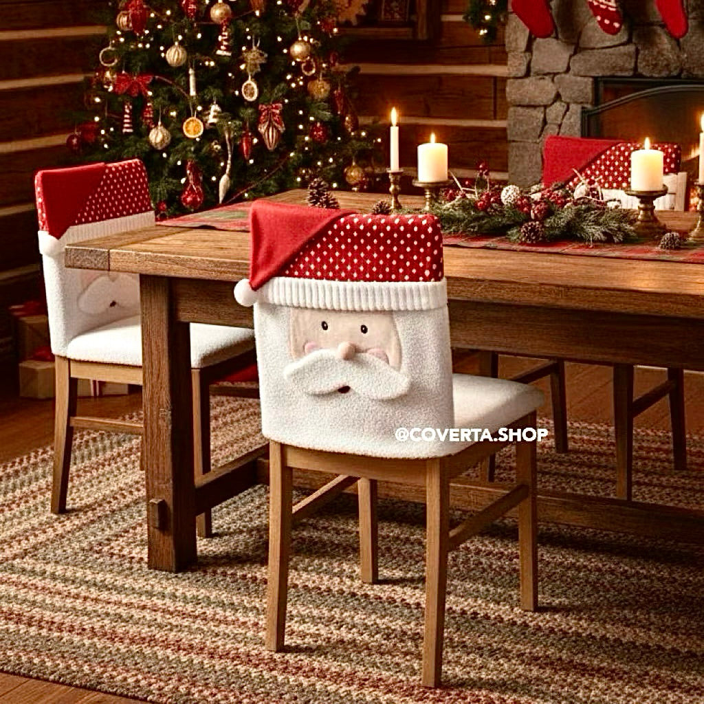 Cover Kursi Natal Premium Santa | Sarung Kursi Christmas Dekorasi Rumah