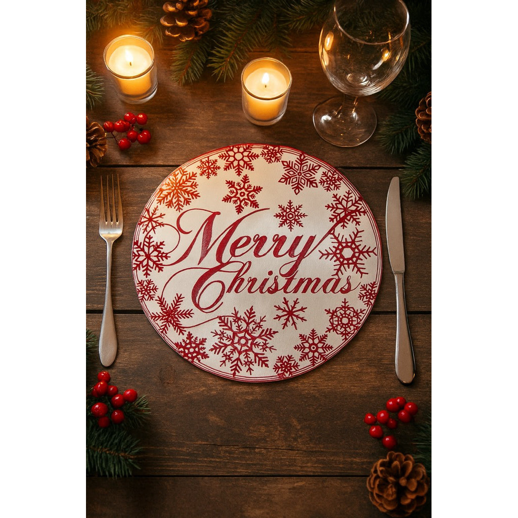 Alas Meja Natal Merry Christmas Premium | Placemat Natal Aksesori Meja Xmas