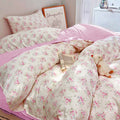 Bedcover Set Katun Motif Bunga 160/180/200x200x30cm