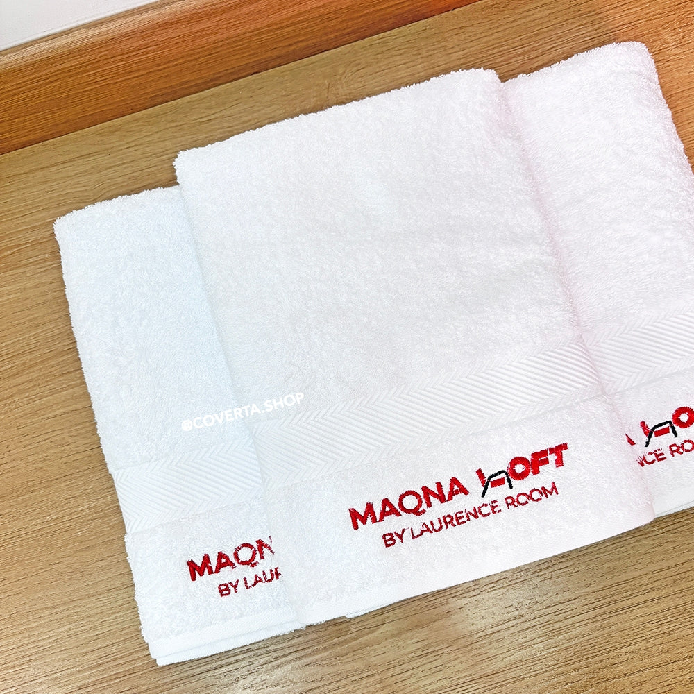 Handuk Hotel Premium Custom Bordir Logo - Grosir Handuk Salon - Handuk Klinik - Handuk Souvenir 100% Katun