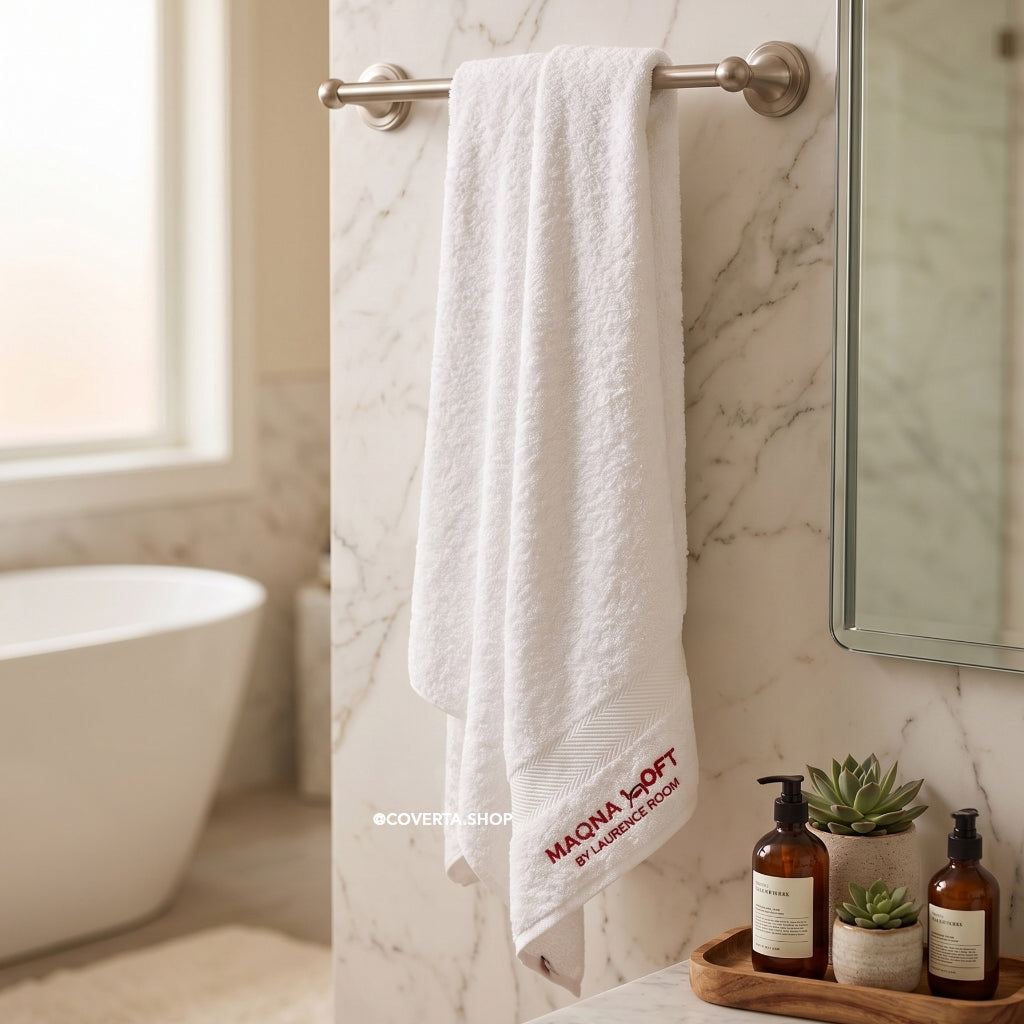 Handuk Hotel Premium Custom Bordir Logo - Grosir Handuk Salon - Handuk Klinik - Handuk Souvenir 100% Katun