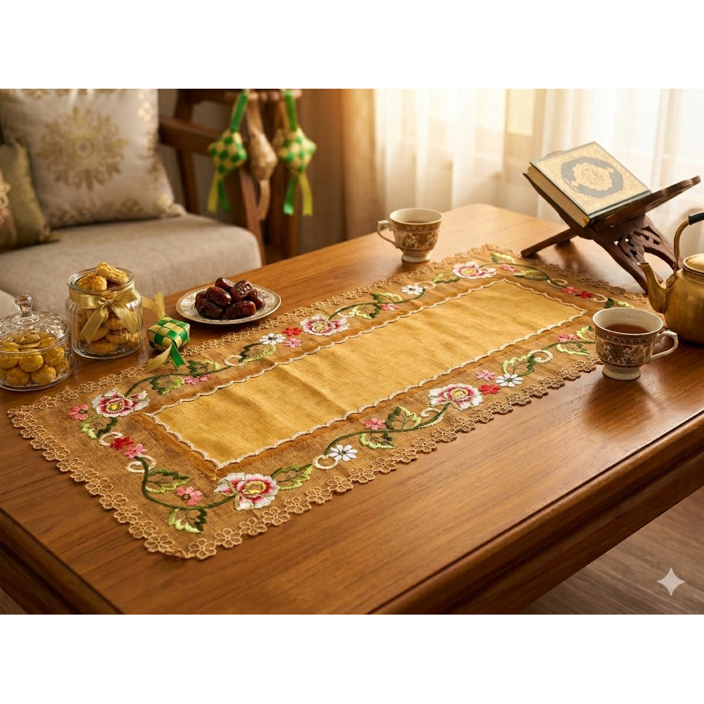Taplak Meja Tamu Aesthetic Bahan Kain Persegi Panjang