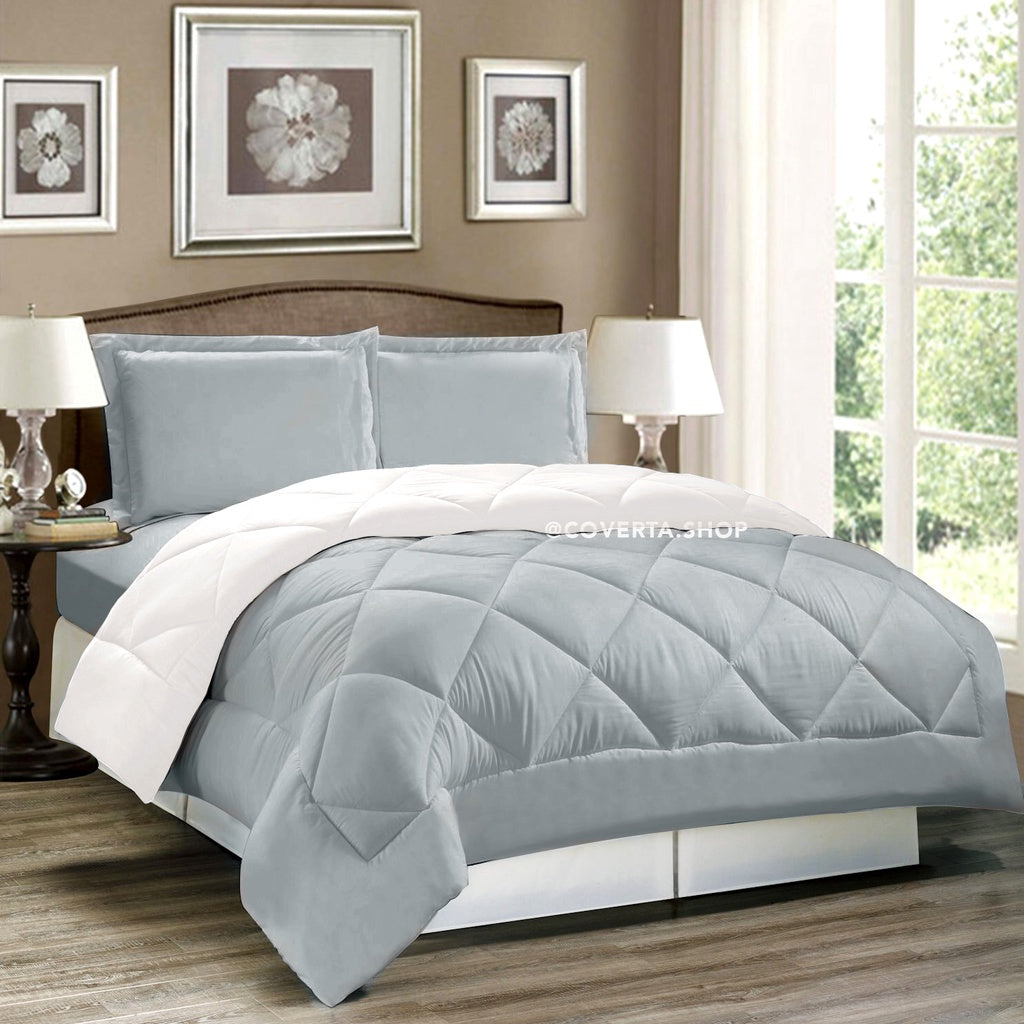 Bed Cover Set Polos Hotel - Kombinasi Warna - 160/180/200x200x20cm