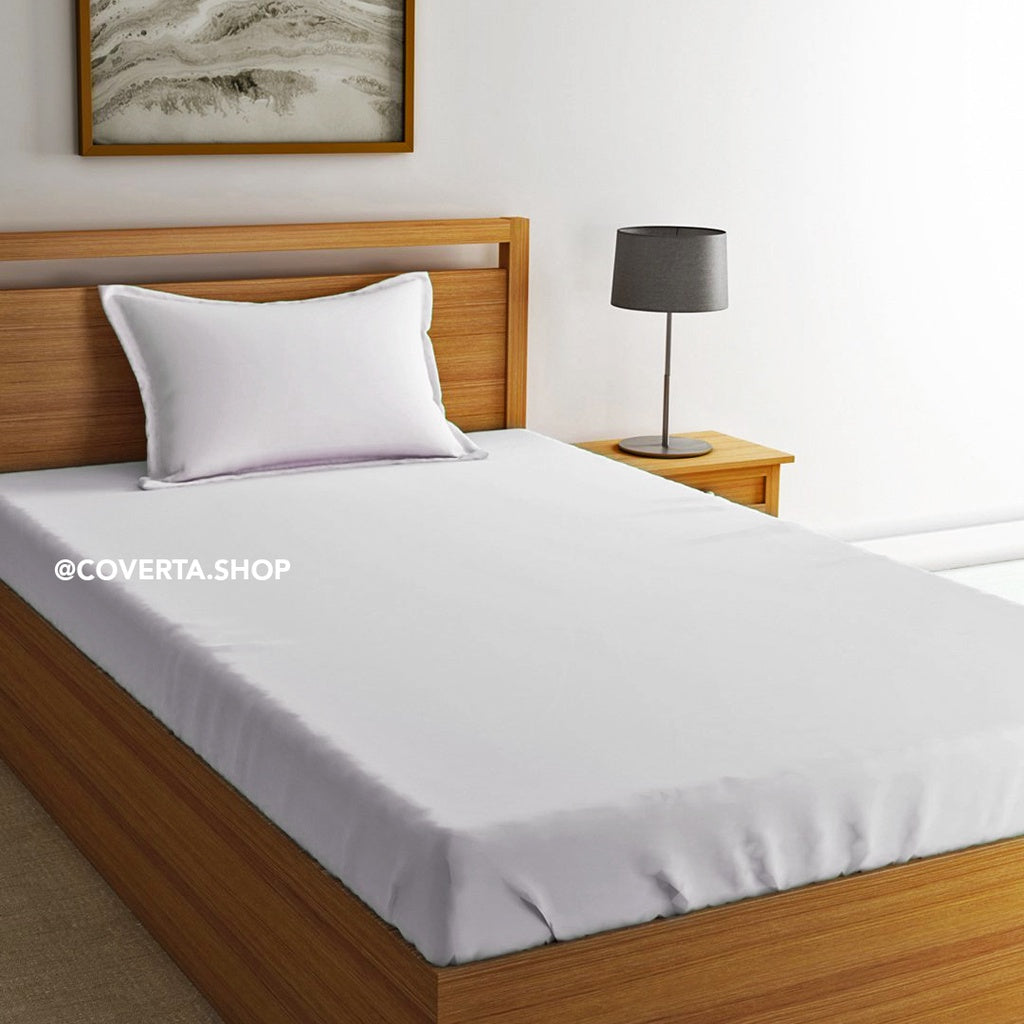 Sprei Single Bed | Seprei Katun Hotel Putih | Seprai Aesthetic 90/100/120x200x20cm